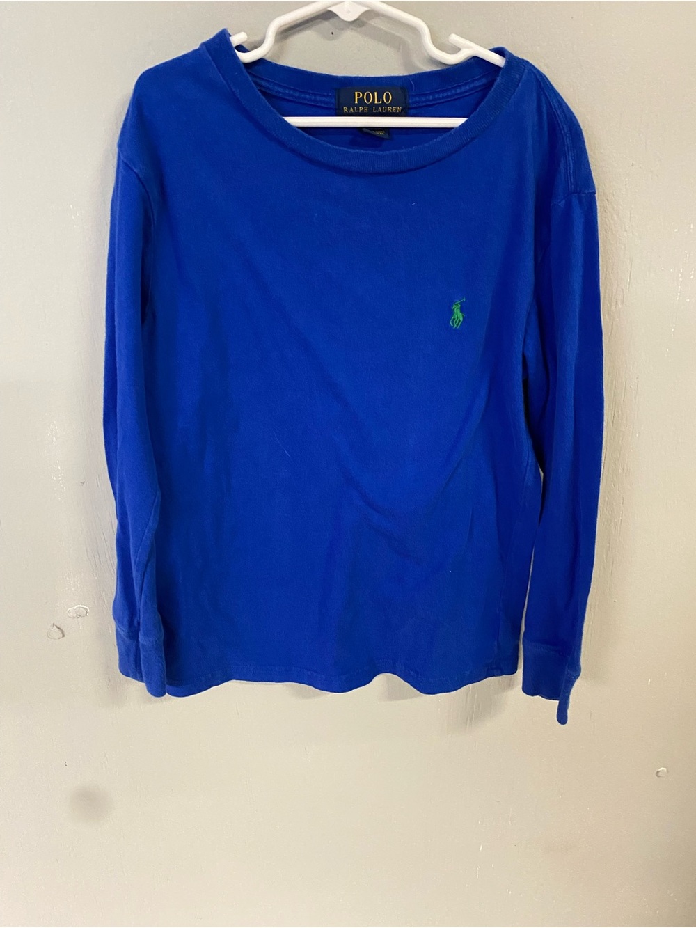 Polo by Ralph Lauren Royal Blue Long Sleeve Shirt with Green Pony
